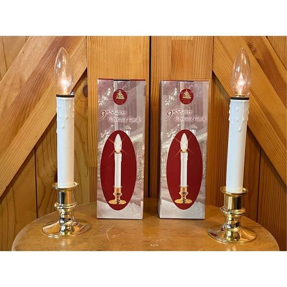 Enchanted forest, 9 inch battery operated candles lot of two  - Picture 2 of 3